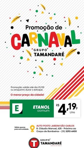 PROMOÇÃO DE CARNAVAL POSTO TAMANDARÉ