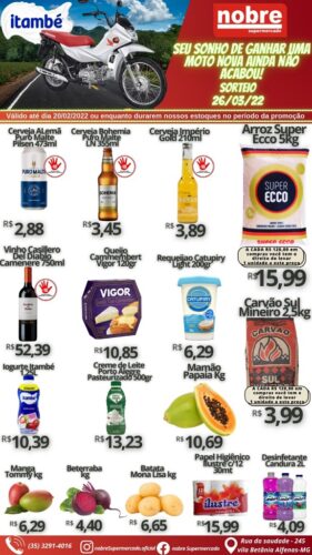 Confira as ofertas do Nobre supermercado em Alfenas